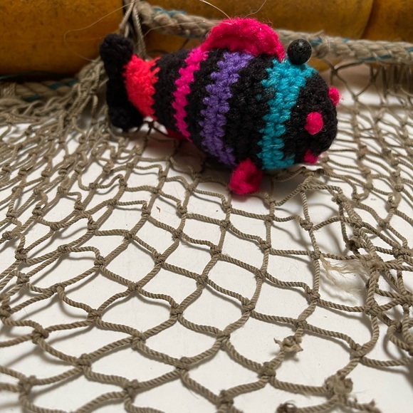 Crochet  Small Black Faced Fish Lava Bead Essential Oil Diffuser Ornament SK - Picture 4 of 5